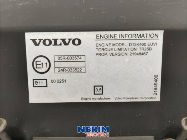 Volvo - 23096734 - Kleppendeksel D13K FH4 / FM4