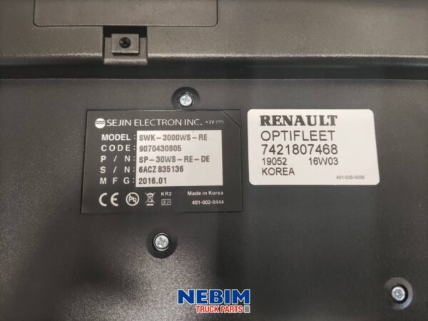 Renault - 7421807468 - Toetsenbord Optifleet